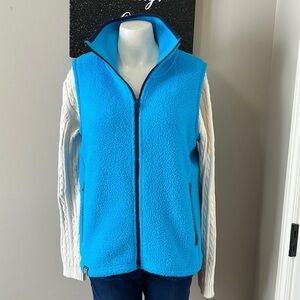 Oiselle Blue AT Running Fleece Sleeveless Vest Full Zip Sz M